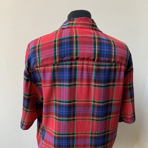 Vintage 90s tartan pure silk blouse - Picture 7 of 13